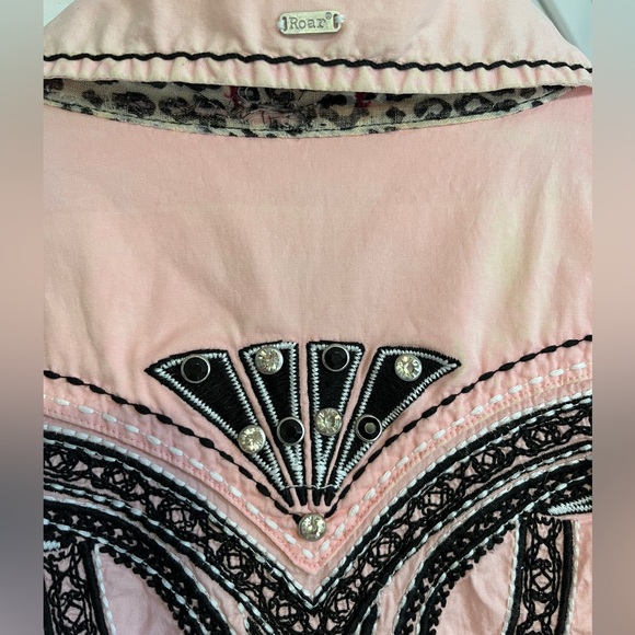 Roar Brand, Pink/Black/Leopard, Western Barrel Racing Shirt, Size XL. - Picture 4 of 7